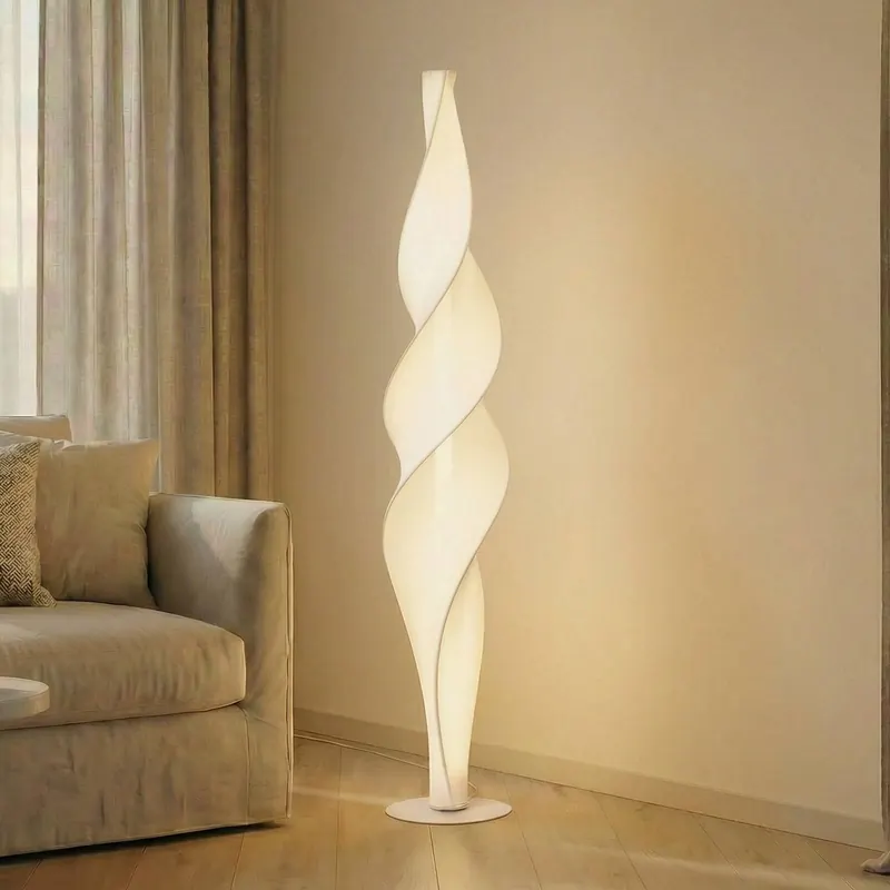 Lampa stojąca LED Lucande Novelle, biała, CCT, wysokość 137 cm