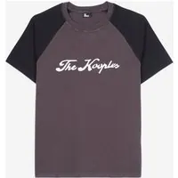 The Kooples Short-sleeved Raglan T-shirt W Felt Patch Black Washed Maat: L | T-shirts met Print Outlet | Heren | Zwart