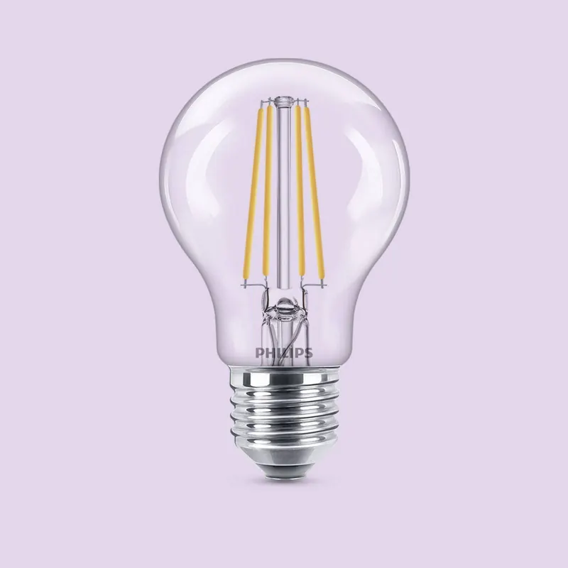 Żarówka LED Philips E27 A60 7W 806lm 2700K filament, opakowanie 3 szt