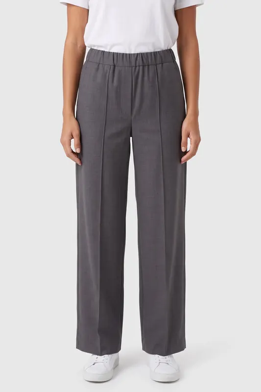 ARKET Ece Elastic Trousers Grey Maat: 38 | Pantalons Outlet | Dames | Grijs