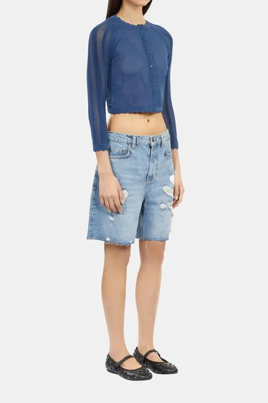 The Kooples Denim Shorts Medium Blue Maat: 38 | Korte Broeken Outlet | Dames | Blauw