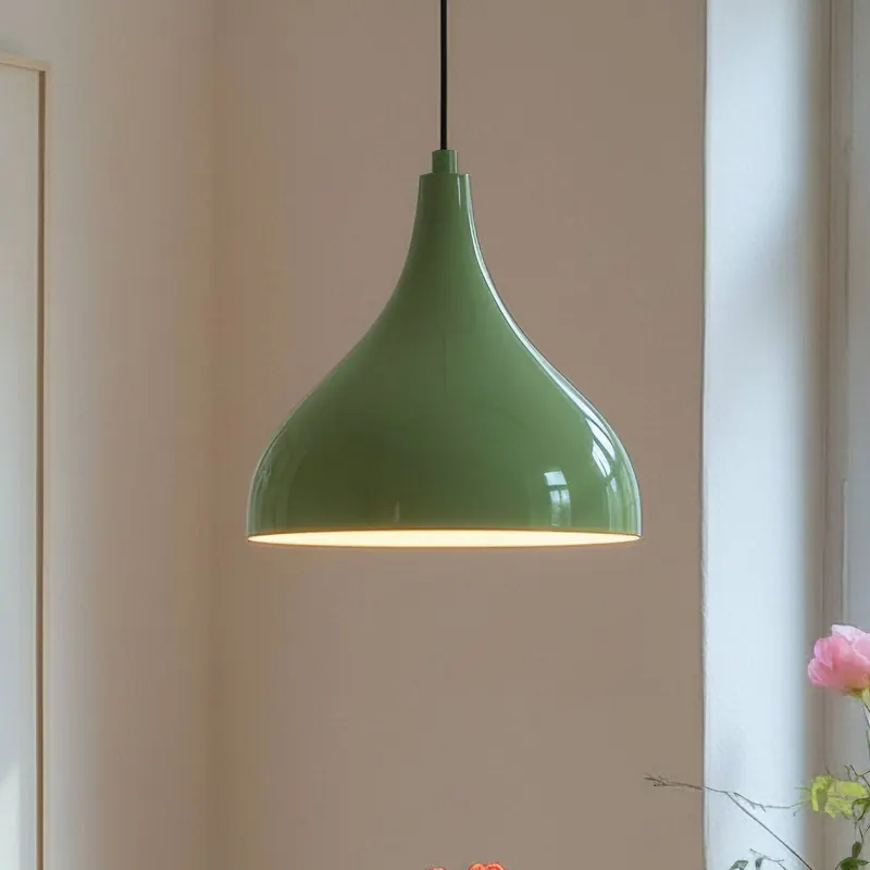 Lampa wisząca Adash, miętowa zieleń, metal, Ø 26 cm, E27