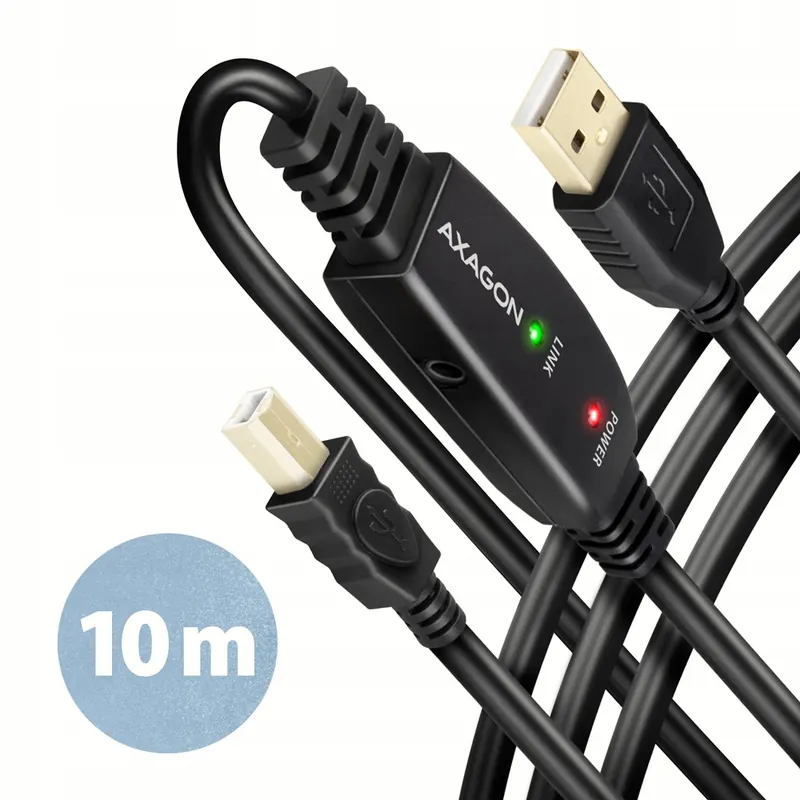 Axagon Usb repeater cable, 10 m ADR-210B Usb Type A Usb Type B