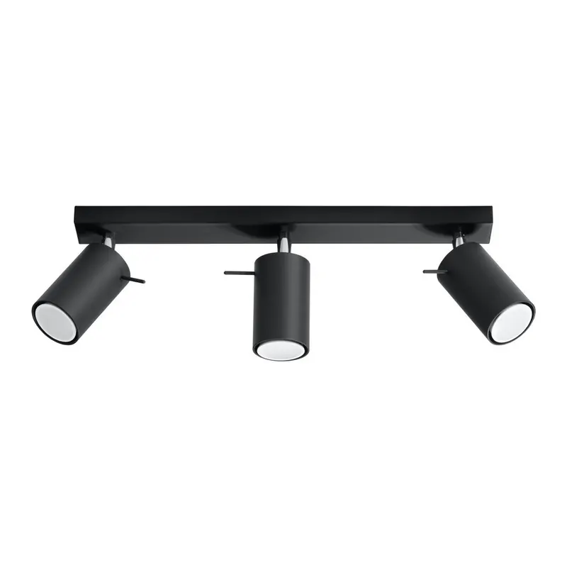 Czarna lampa punktowa 8x45 cm Etna – Sollux