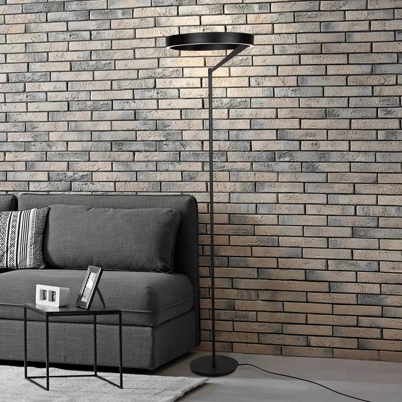 Lampa stojąca LED Mykty, czarna, wysokość 170 cm, metalowa, 2-punktowa CCT