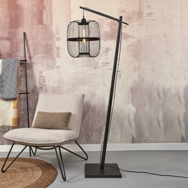 Lampa stojąca GOOD & MOJO Hokkaido, 176 cm, czarna