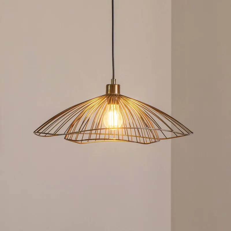 Żyrandol Tel, postarzany mosiądz, Ø 50 cm, 1-punktowa, metal