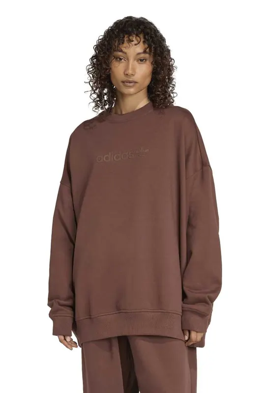 Adidas Essential Lin Crew Auburn Maat: M | Sweaters Outlet | Dames | Bruin