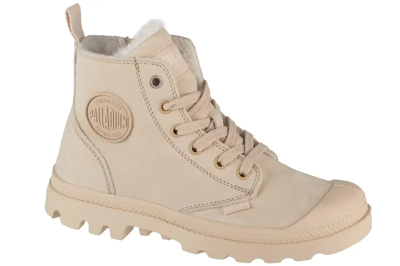 Palladium Pampa Hi Zip WL 95982-217-M, Damskie, Beżowe, buty sneakers, nubuk, rozmiar: 37