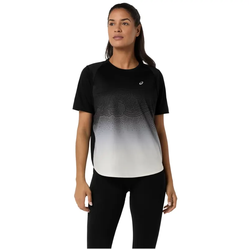 ASICS Road Fade SS Top 2012D420-001, Damskie, Czarne, t-shirty, poliester, rozmiar: S