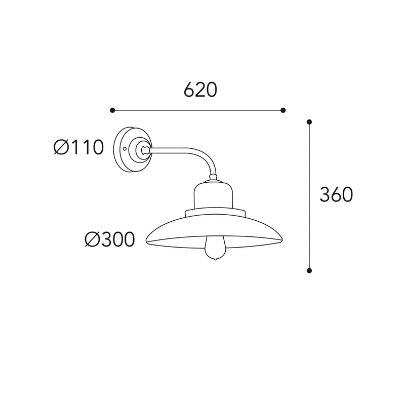 Lampa ścienna Patio 1693 mosiądz antyczny