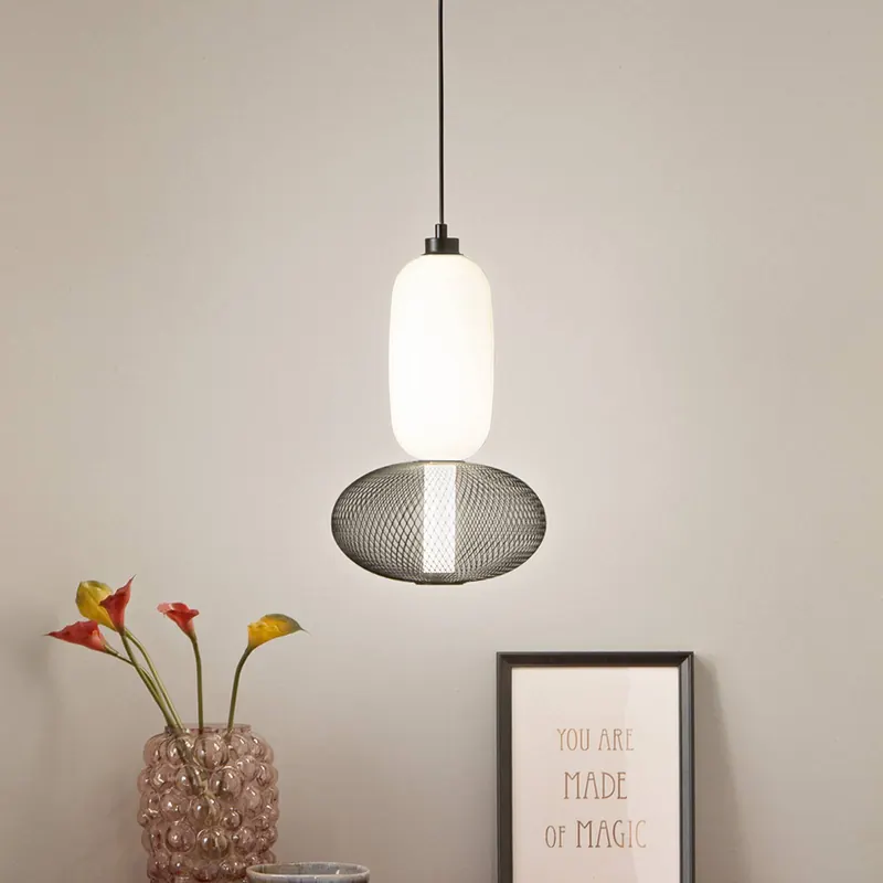 Żyrandol LED INKAS, wysokość 90 cm, czarna, szkło/metal, CCT