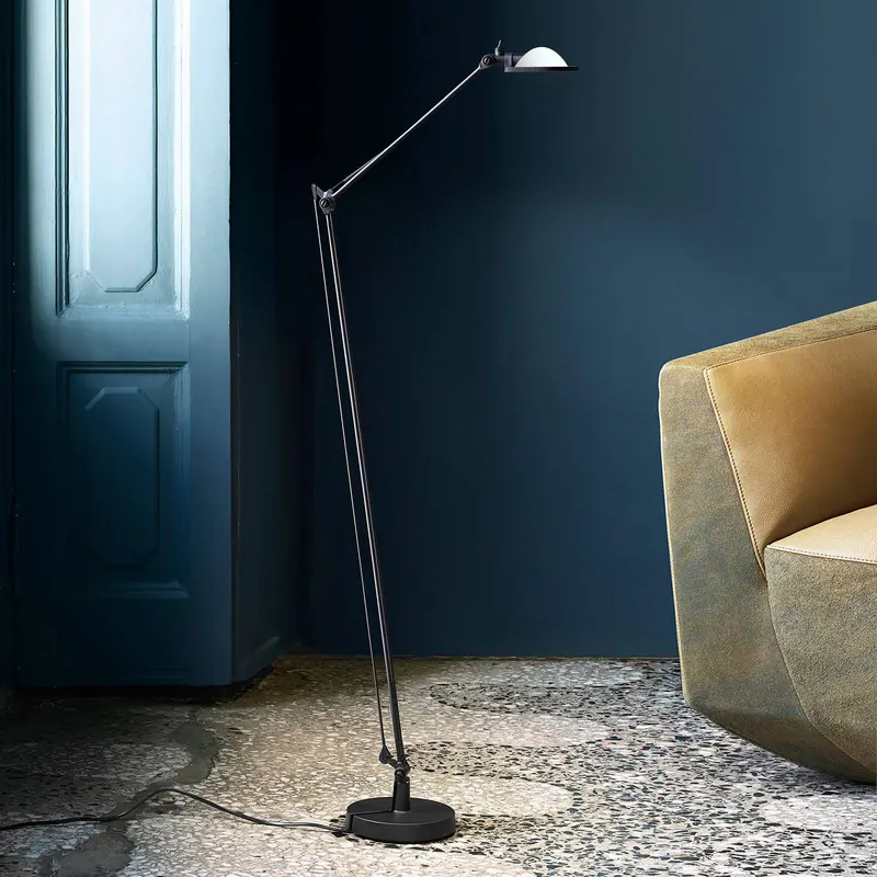Lampa stojąca Luceplan Berenice czarna, biała głowica