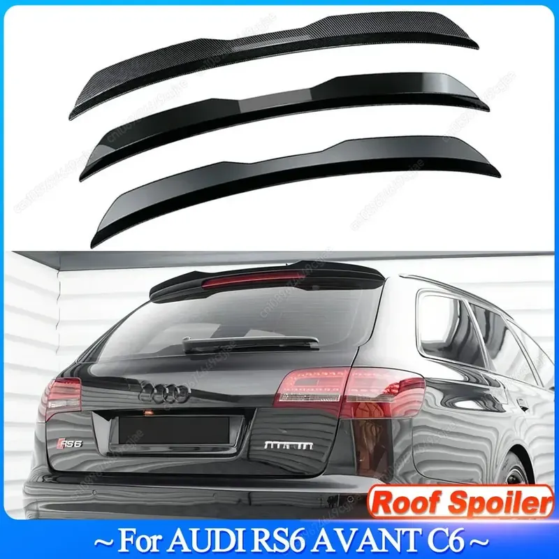 Dla AUDI RS6 AVANT C6 Hatchback Car Rear Roof Spoiler Lip Wing Car Tail Wing Universal Spoiler Wing Body Kit Tuning Gloss Black