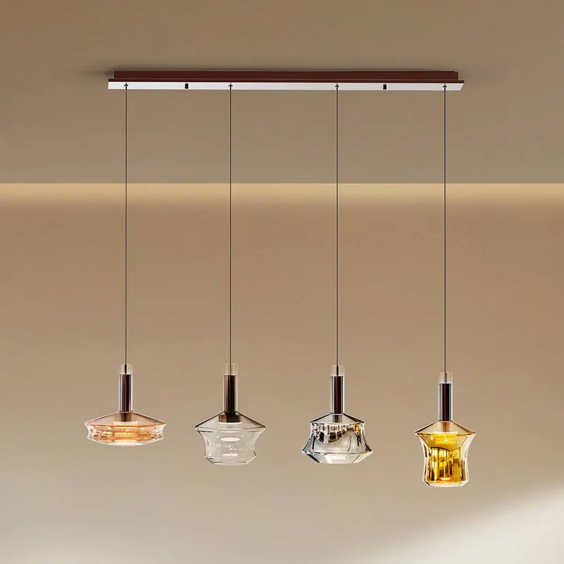 Lampa wisząca LED Scarlett, kolorowa, długość 108 cm, szkło, 4-punktowa.