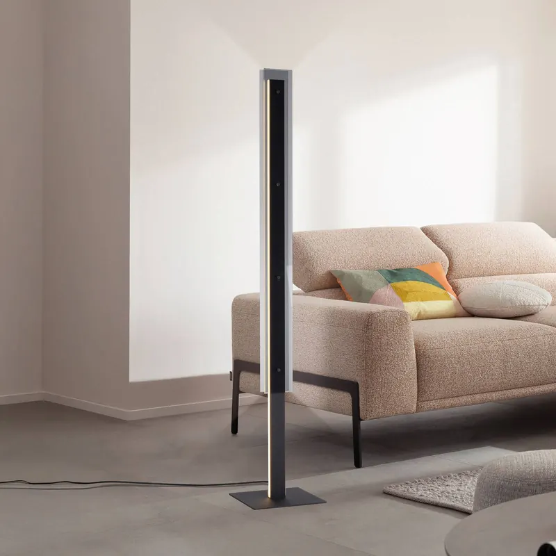 Schöner Wohnen lampa stojąca LED Lena, żelazo, czarna, ściemniacz