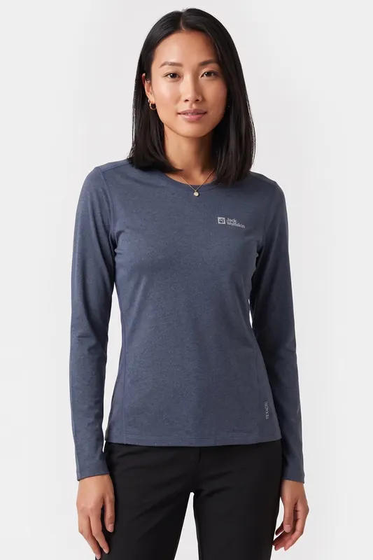 Jack Wolfskin Sky Thermal Long Sleeve Midnight Sky Maat: S | Tops Outlet | Dames | Blauw