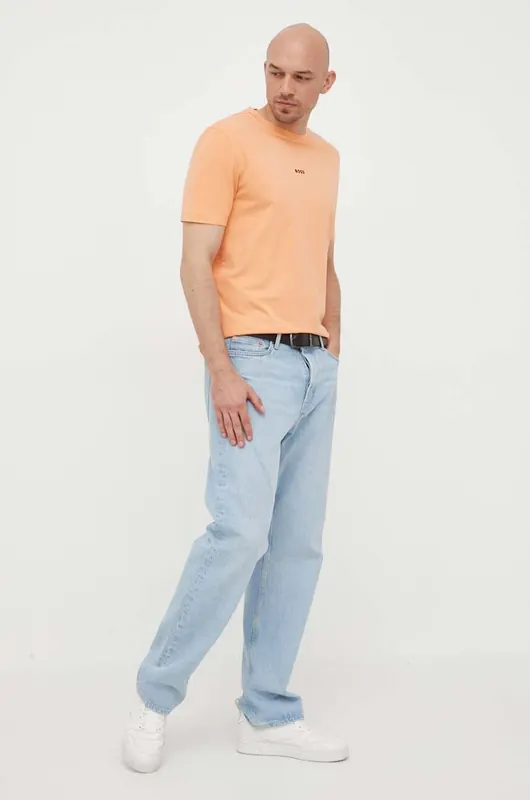 BOSS Orange t-shirt męski z bawełną TChup
