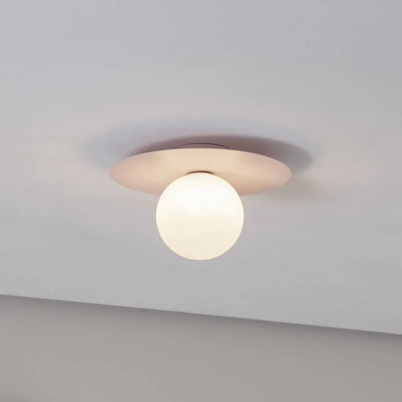 Lampa sufitowa Pixie, różowa, szkło, Ø 25 cm, kulista, G9