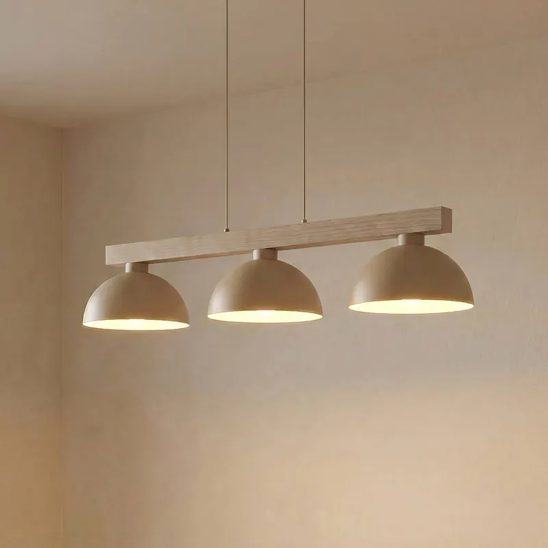 Żyrandol Oslo, kolor piaskowy, 3-punktowa, długość 118 cm, E27