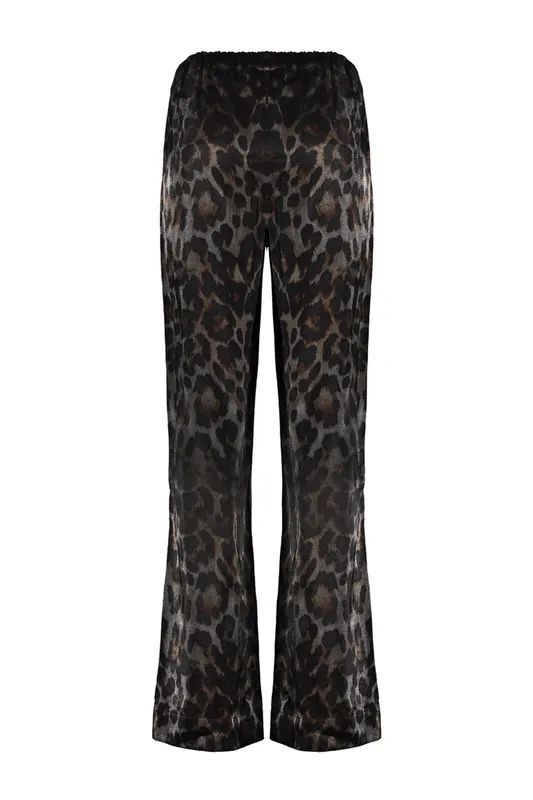 Geisha Pants Animal Grey/bronze Maat: XL | Wijde Broeken Outlet | Dames | Grijs