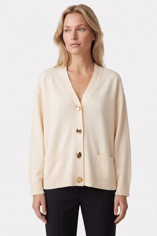 Moschino Knitted Jacket White Maat: 40 | Sweaters Outlet | Dames | Wit