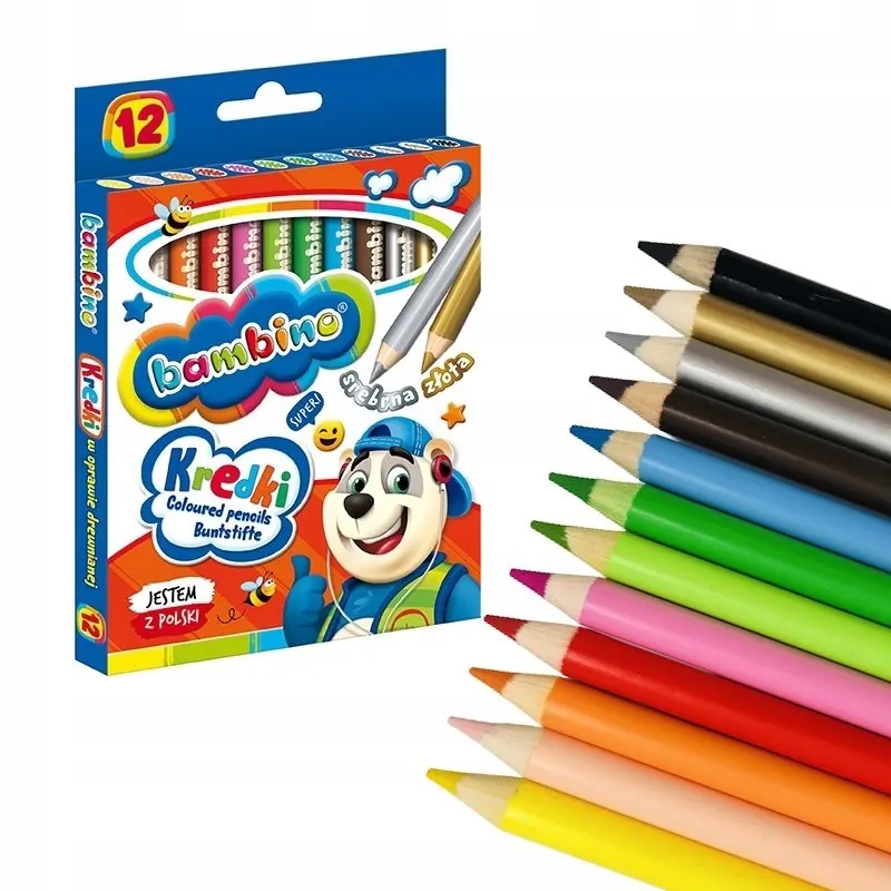 Kredki Bambino Jumbo Ołówkowe Drewniane I Grube