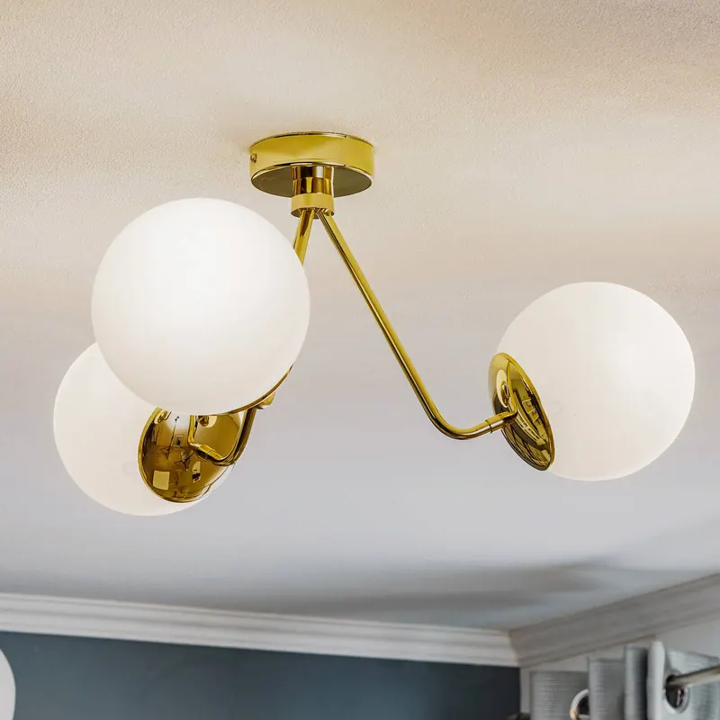 Lampa sufitowa Tuse, 3-punktowa, mosiężna