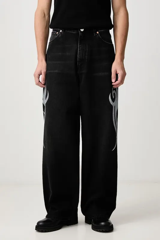 Vetements Graffiti Tribal jeansy relaxed fit męskie