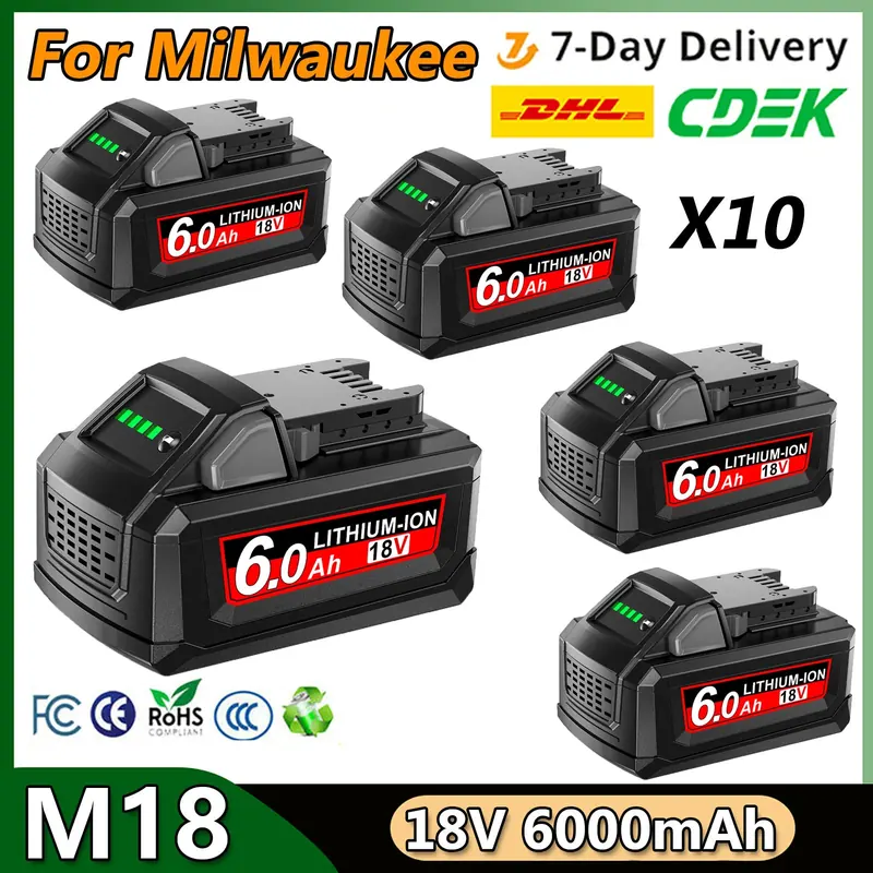 Do akumulatorów Milwaukee 18V do akumulatorów litowych M18 M18B5 XC 6.0Ah 48-11-1815 48-11-1850 2604-22 2604-20 2708-22 2607-22