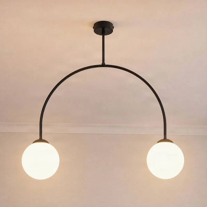 Lampa sufitowa Archie, czarna, długość 68 cm, metalowa, 2-punktowa