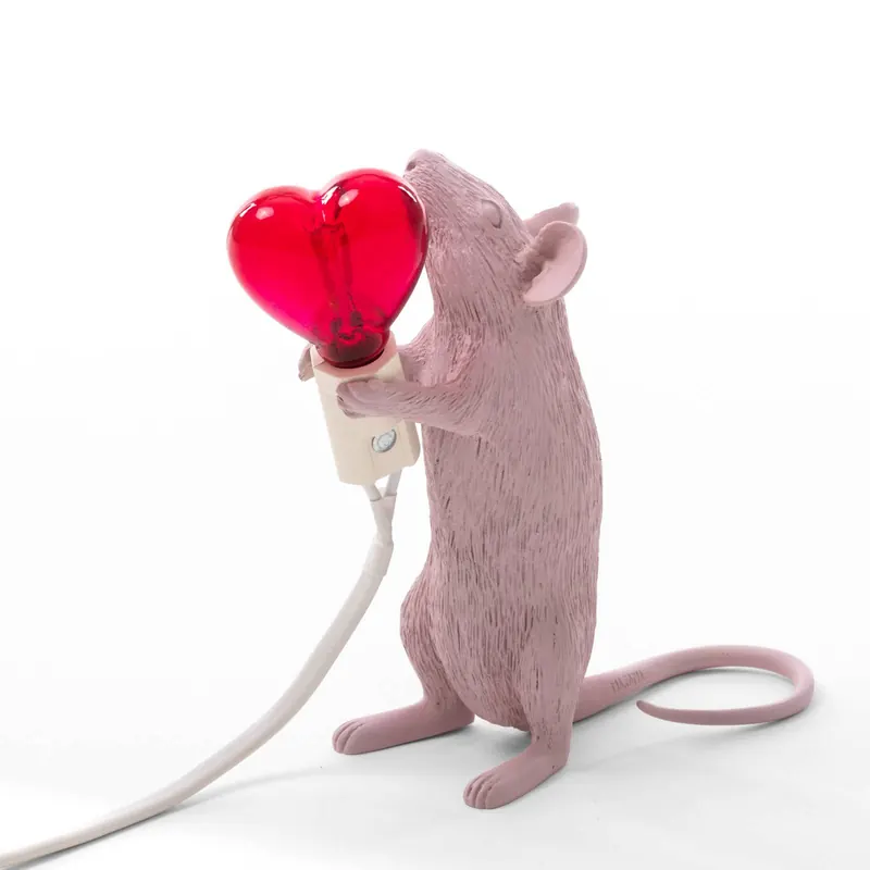 Lampa stołowa LED Mouse Lamp USB Valentine biała