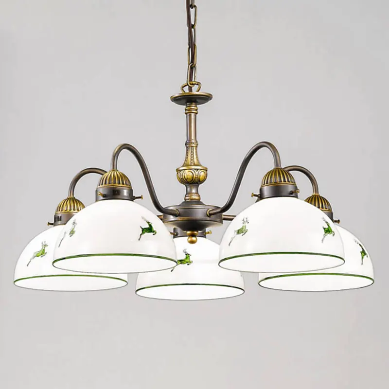 Nonna lampa wisząca styl dworkowy biało-zielona
