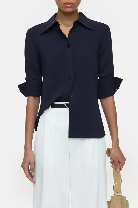 Closed Slim Blouse Shirt Dark Night Maat: XS | Overhemden Outlet | Dames | Blauw