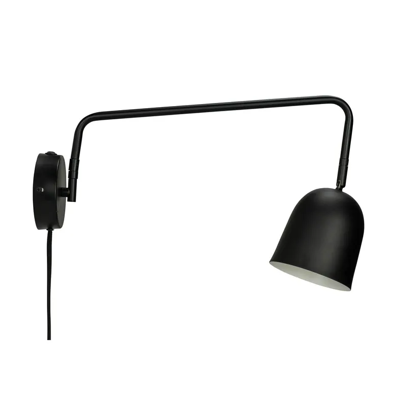 Lampa ścienna Dyberg Larsen Manchester, czarna, wysięg 45 cm