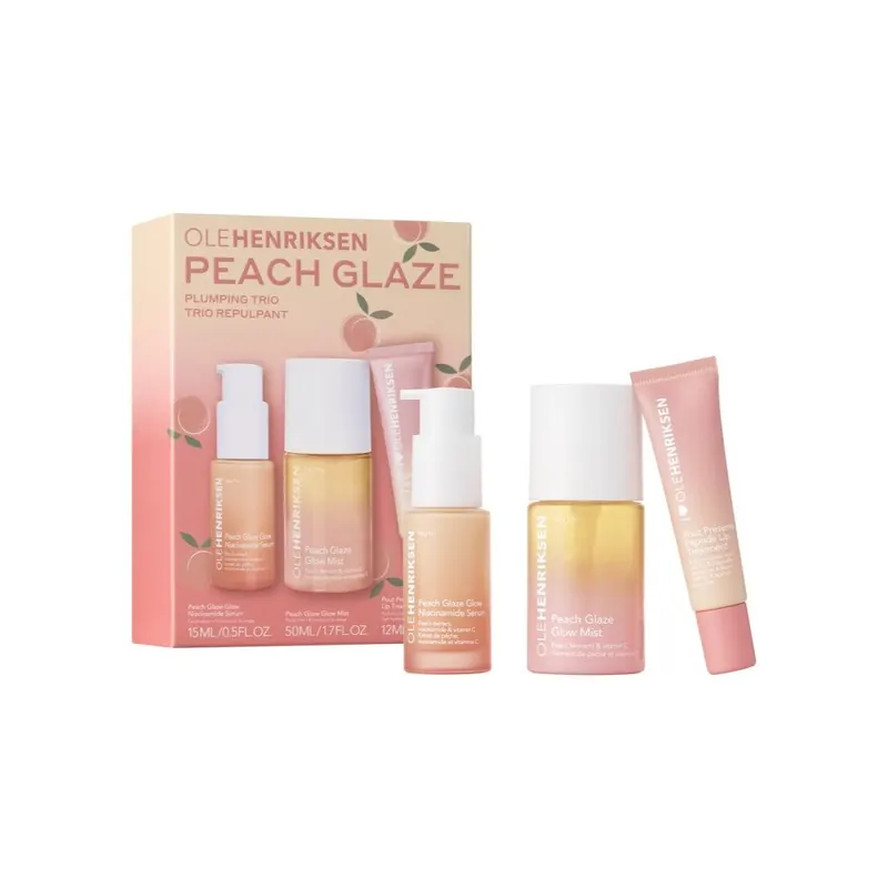 OLEHENRIKSEN Peach Glaze Plumping Trio zestaw do pielęgnacji twarzy