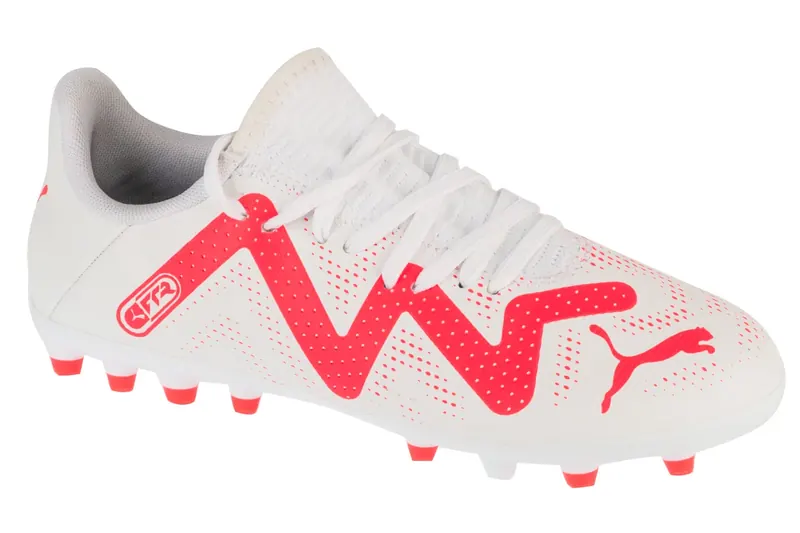 Puma Future Play MG Jr 107390-01, Dla chłopca, Białe, buty piłkarskie - korki, skóra syntetyczna, rozmiar: 38