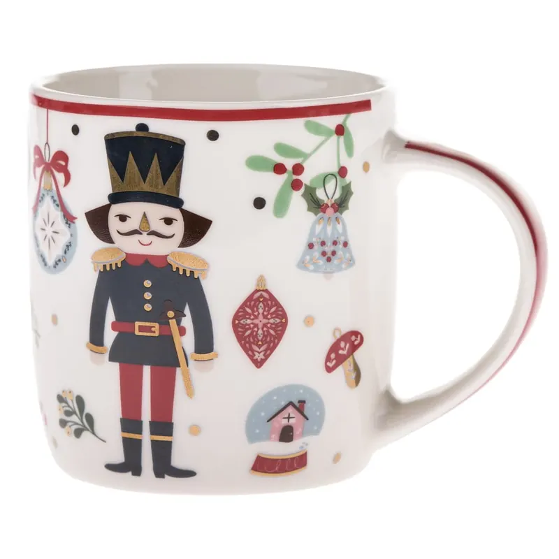 Biały porcelanowy kubek ze świątecznym motywem 370 ml Jolly – Dakls