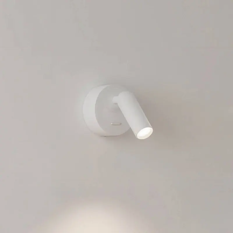 Reflektor ścienny LED Ideal Lux Bean okrągły, biały, metalowy, obrotowy