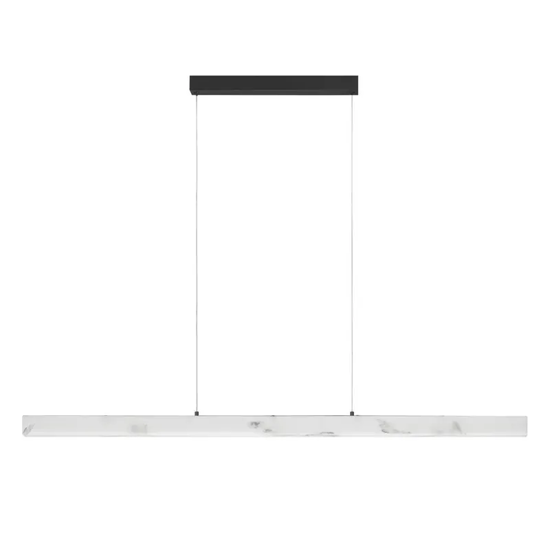 Biała/w kolorze matowej czerni lampa wisząca LED w dekorze kamienia ze ściemniaczem Vaster – Nova Luce