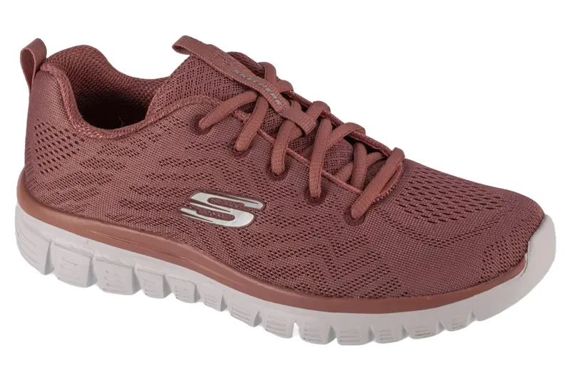 Skechers Graceful - Get Connected 12615-MVE, Damskie, Różowe, buty sneakers, przewiewna siateczka, rozmiar: 37