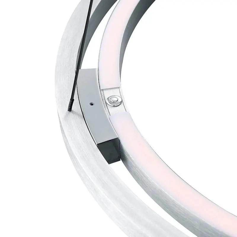 Żyrandol LED Ringo, średnica 60 cm, kolor aluminiowy, metal, CCT