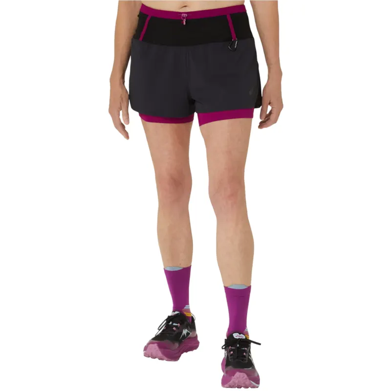 ASICS Fujitrail 2-N-1 Short 2012C719-002, Damskie, Czarne, spodenki, nylon, rozmiar: XS