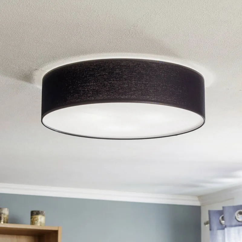 Lampa sufitowa Rondo, czarna, Ø 50 cm