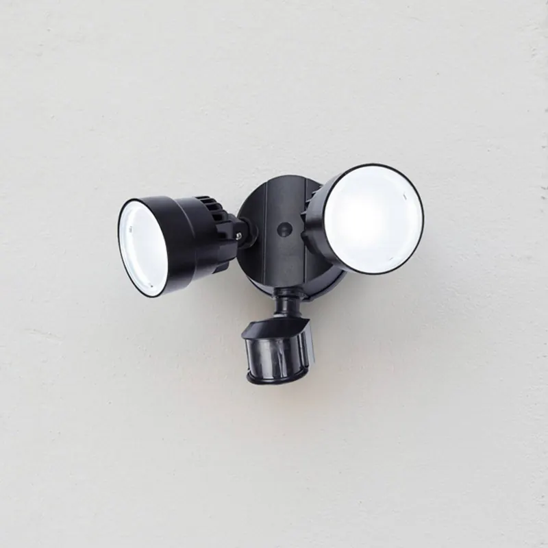 Zewnętrzny reflektor ścienny LED z czujnikiem SHRIMP II, czarny, 12 W,