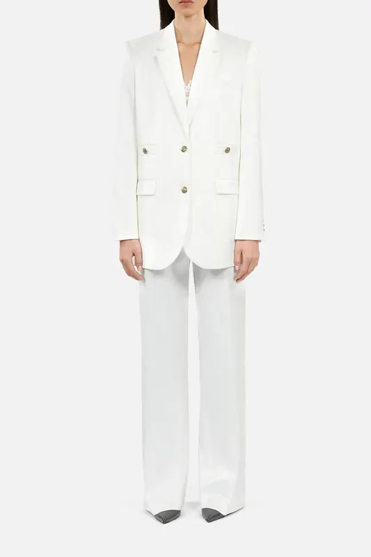 The Kooples Oversized 4-pocket Suit Jacket White Maat: 40 | Blazers Outlet | Dames | Wit