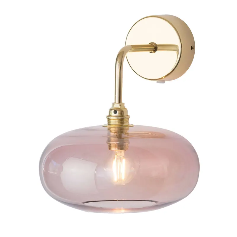 EBB & FLOW Horizon – lampa ścienna na ramię, złoto/róż, Ø 21 cm
