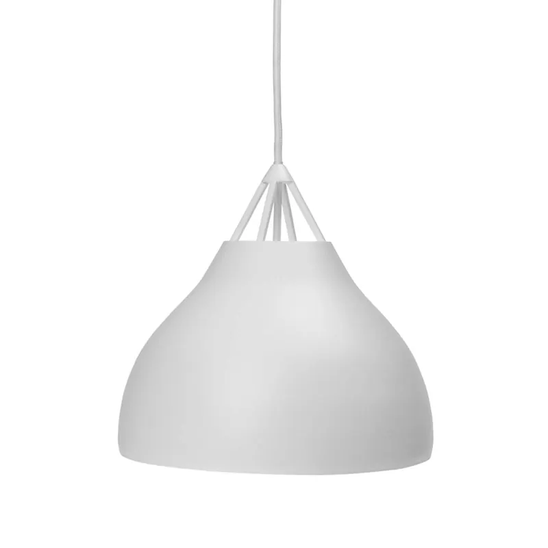 Lampa wisząca Dyberg Larsen Pyra, Ø 23 cm, biała, metal