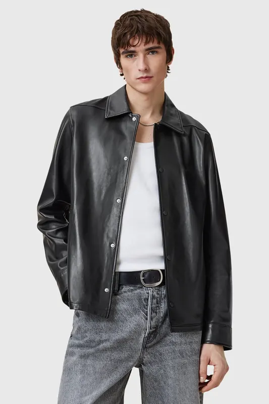 AllSaints Arlington Jacket Black Maat: XL | Leren Jassen Outlet | Heren | Zwart