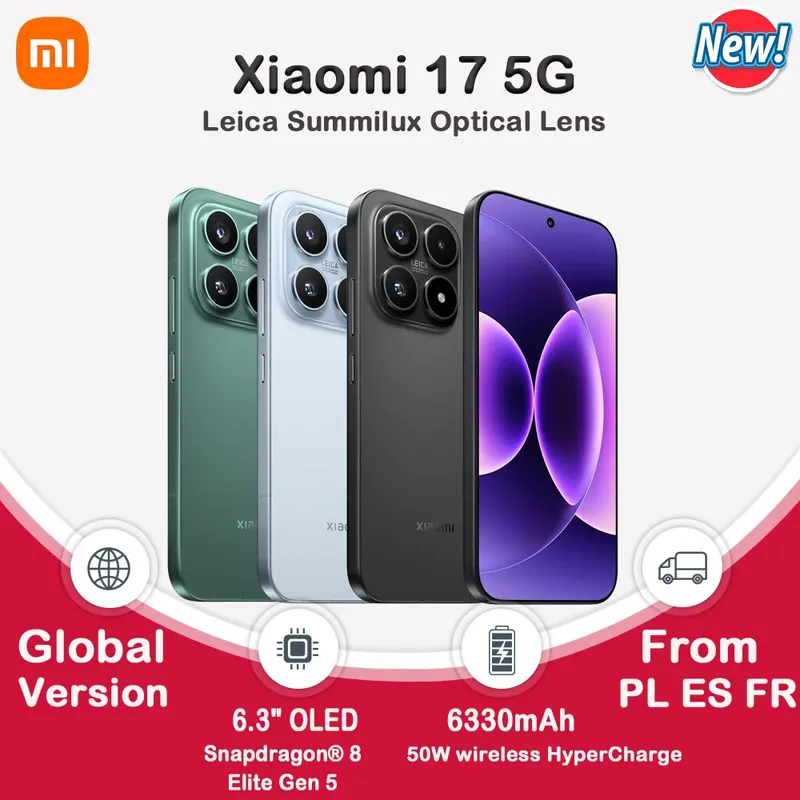 Smartfon XIAOMI 17 5G NFC, optyczne obiektywy Leica Summilux, Snapdragon 8 Elite Gen 5, HyperAI